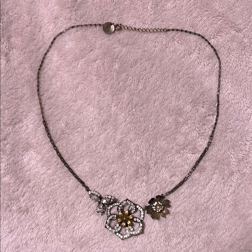 Anthropologie Rare jeweled floral Bridal Necklace - Picture 2 of 2